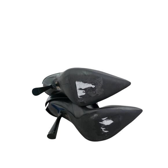 Black Suede Studio Fold Over Leather Booties Size 9.5US Angular Heel - Picture 7 of 8